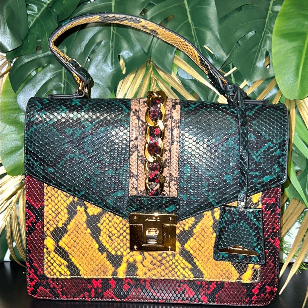 Aldo: Multicolor Snakeskin Handbag